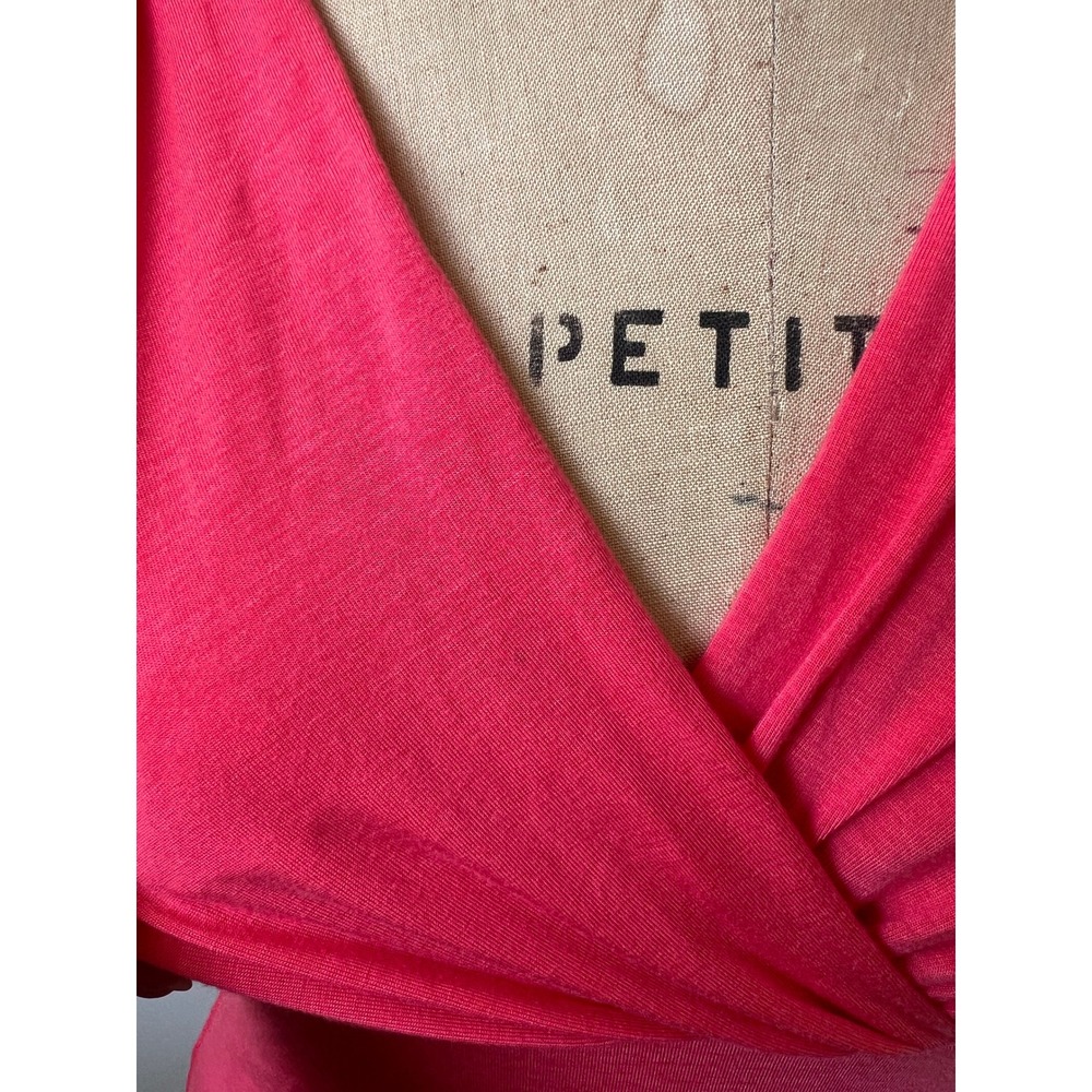 Ann Taylor Women Coral Pink Surplice V-Neck Tencel Blend Tank Top XS 23-120278 - Picture 3 of 5